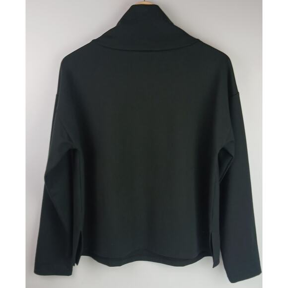 Eileen Fisher SZ XS Stretch Jersey Knit Mock Neck Top In Black - Picture 3 of 5